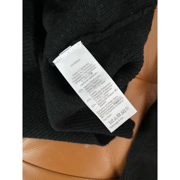 NWT Madewell True Black Wool Blend V Neck Slim Cardigan Sweater Large - Picture 5 of 6